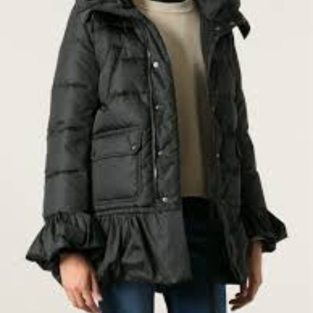 Moncler Serre Puffer Coat w/ Ruffles